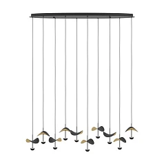 купить красивые 390342 Люстра диммируемая DRACERA, 10X2,3W (LED), 3000K, 2800lm, L1120, B330, H1500, сталь, черный/сталь, черный, золотой в интернет-магазине