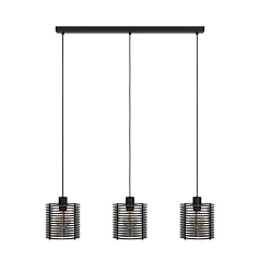 900738 Люстра SEGOVIA, 3X40W (E27), L880, B180, H1100, сталь, черный / дерево, черный в интернет-магазине