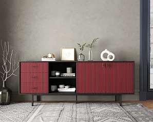 купить красивый Комод с дверками и нишей "Emerson" арт EM15/red/L в интернет-магазине