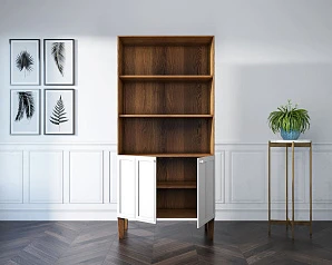 красивый Стеллаж двухстворчатый "Andersen" арт AN12/2WH