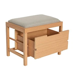 заказать стильные БАНКЕТКА BIFI HUBSCH, СВЕТЛО - СЕРЫЙ / НАТУРАЛЬНЫЙ