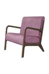 купить красивое Низкое кресло с деревянными подлокотниками Mody Pink розовый