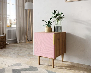 купить Тумбочка с дверкой "Line" LN08/GR1/pink