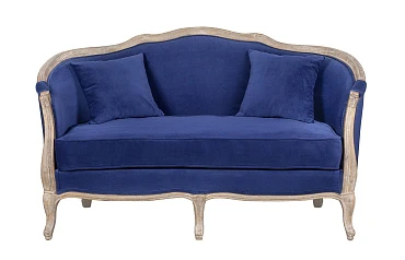 стильный Дизайнерский двухместный диван Darcy 2 ампир синий на заказ