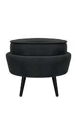 фото Пуф Pearl Adorn Black на черных ножках в интерьере