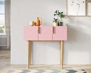 стильный Консоль с тремя дверками "Line" LN15/GR1/pink
