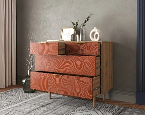 купить стильный Комод с четыремя ящиками "Line" R22/red