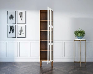 купить красивый Шкаф одностворчатый "Andersen" с рифлеными стеклами арт AN13WH в интернет-магазине