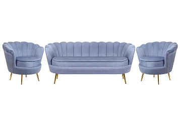 красивый Комплект кресел и дивана ракушка Pearl Triple Blue на заказ