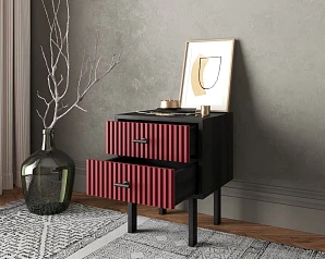 купить Тумбочка с двумя ящиками "Emerson" арт EM16/red/L в интернет-магазине