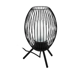 Уличная настольная лампа FUSIGNANO, E27, 1X28W, IP44, H410, ?265, нержавеющая сталь, черный/стекло с гравировкой, белый на заказ в интернет-магазине