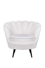 Низкое кресло ракушка Pearl цвет белый на черных ножках в интернет-магазине