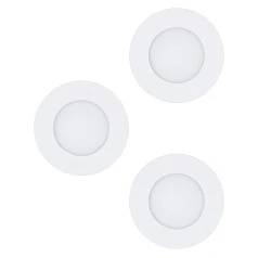 98633 Комплект встраиваемых светильников FUEVA 1, 3X2,8W (LED), 3000K, 1050lm, IP20/44, ?85, литой металл, белый / пластик, белый в интерьере