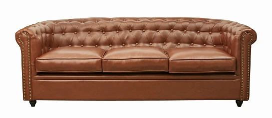 красивый Трехместный диван кожаный лофт Karo brown 3S коричневый