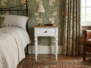 фото Тумбочка в стиле Прованс "Одри (Odri)" с одним ящиками арт od2102 Белый