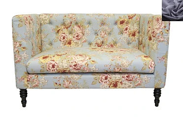 фото Прямой двухместный диван Rose цвет серый в интерьере