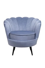 фото Низкое кресло ракушка Pearl Sky на черных ножках