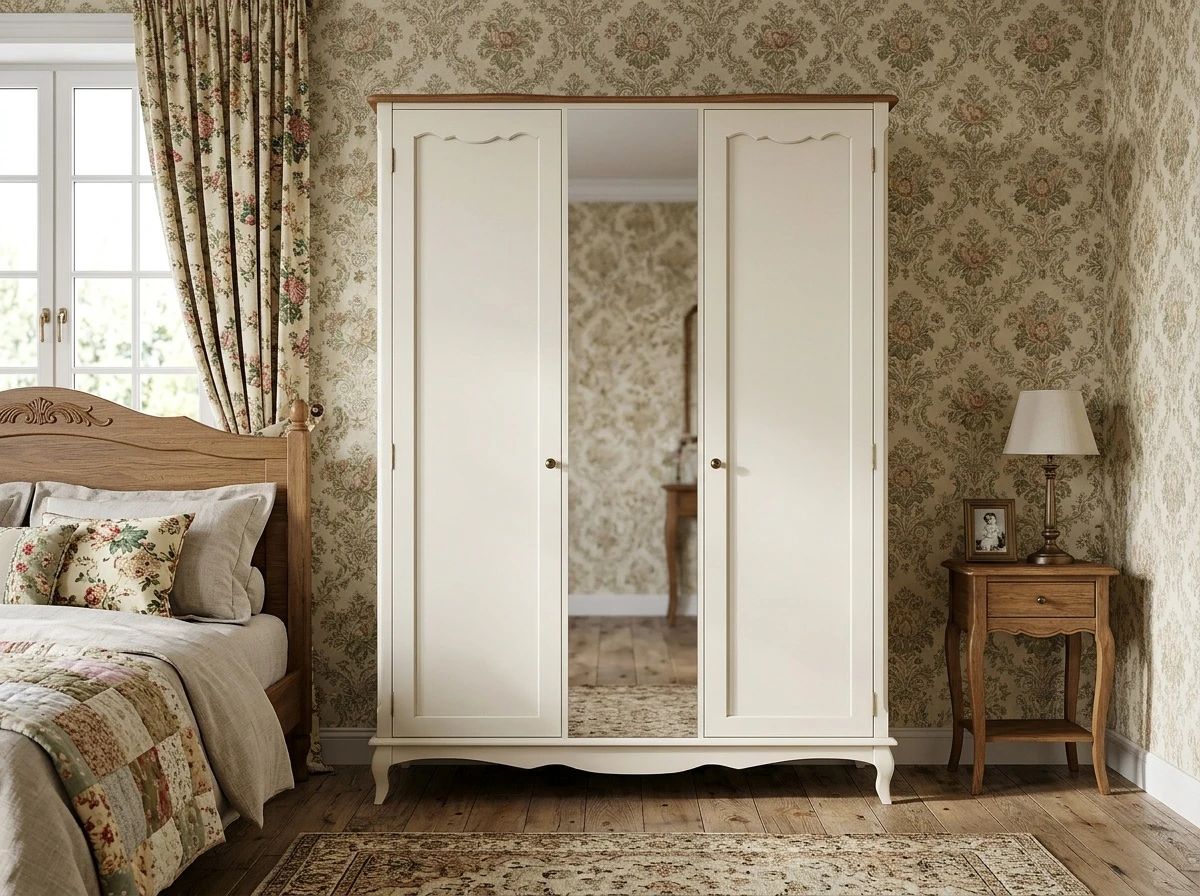 красивый Шкаф "Леонтина (Leontina)" двухстворчатый с зеркалом арт ST9327Z