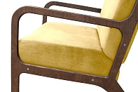 заказать стильные Низкое кресло c деревянными подлокотниками Mody Yellow