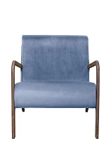 Низкое кресло с деревянными подлокотниками Mody Sky цвет синий