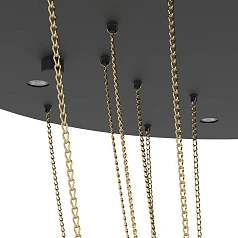 заказать 390354 Люстра диммируемая TREPUCO, 6X5,4W (LED), 3000K, 3060lm, ?580, сталь, черный/сталь, латунь в интернет-магазине