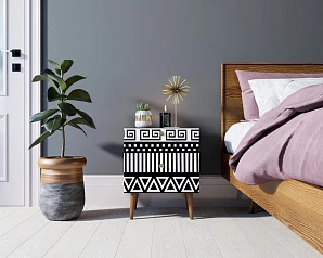 купить Тумбочка "Berber" с двумя ящиками 19 принт арт BB03/Print_19, разноцветная