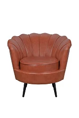 купить Низкое кресло ракушка Pearl Brown на черных ножках