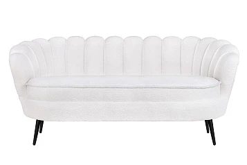 красивый Диван ракушка для гостиниц Pearl Triple Boucle на черных ножках на заказ