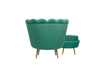 купить Кресло с пуфом ракушка Pearl Green V2