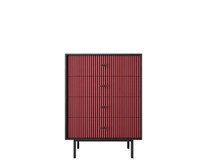 Комод вертикальный с четырьмя ящиками "Emerson" арт EM18/red/L в интернет-магазине