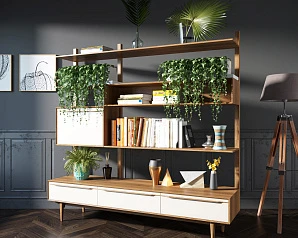 фото Стеллаж "Bruni white" с ящиками арт BR-20WH в интерьере