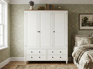 Шкаф трехстворчатый "Одри (Odri)" с ящиками арт od2127KR3 в интерьере