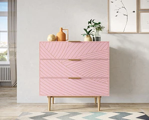 фото Комод с тремя ящиками "Line" LN12/GR1/pink