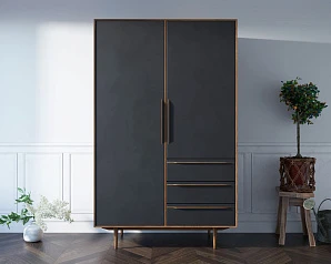 фото Шкаф в скандинавском стиле "Bruni Black" с ящиками арт BR27Black