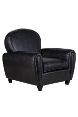 фото Кресло кожаное широкое Flog черное в интерьере