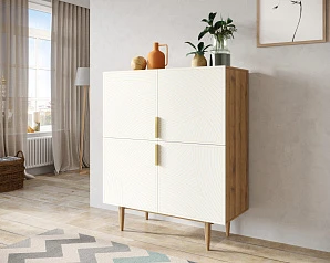 Большой комод с четырьмя дверками "Line" LN03/GR1/beige в интернет-магазине