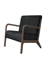 заказать Низкое кресло с деревянными подлокотниками Mody Black черное