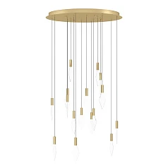 заказать 390361 Люстра диммируемая MIRADOR, 16X3,3W (LED), 3000K, 5440lm, ?780, сталь, латунь, золотой/пластик, прозрачный