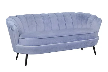 заказать Диван ракушка для гостиниц Pearl Triple Blue на черных ножках