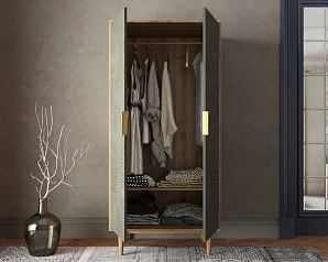 купить стильный Шкаф малый двухстворчатый "Line" R24/browngrey