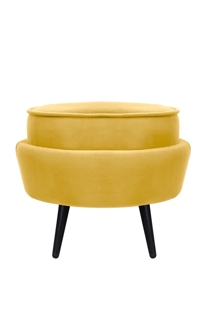 заказать Пуф Pearl Adorn Yellow на черных ножках в интернет-магазине