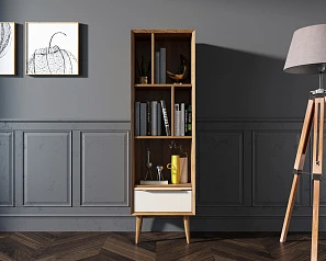 купить Узкий стеллаж "Bruni white" арт BR26WH