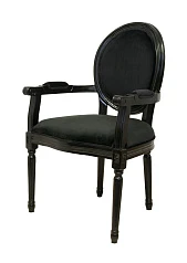 Мягкий стул с подлокотниками Diella Black Velvet в интерьере