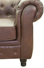 фото Прямой трехместный диван Chesterfield Brown 3S цвет коричневый в интерьере