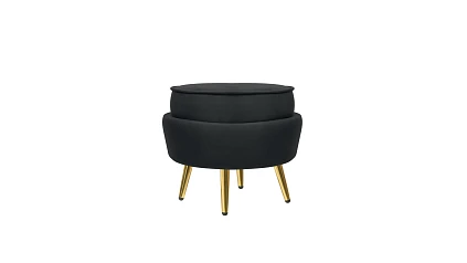 Кресло с пуфом ракушка Pearl Black в интернет-магазине