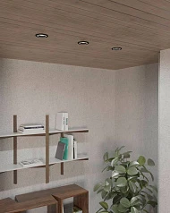 900815 Встраиваемый светильник CAROSSO, 35W (GU10), ?93, алюминий, черный, белый в интерьере