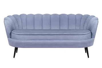 красивый Диван ракушка для гостиниц Pearl Triple Blue на черных ножках в интернет-магазине