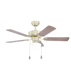 красивые 35075 Вентилятор потолочный со светильником CADIZ, 1X40W(Е27), ?1070, сталь, латунь/ стекло, белый на заказ