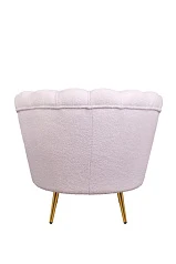 Низкое кресло ракушка Pearl Pink Boucle в интерьере