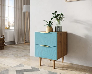Тумбочка с двумя ящиками "Line" LN07/GR1/blue на заказ в интернет-магазине